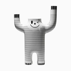 Jaime Hayon Contemporary Glazed Happy Susto White Vase