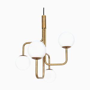 Strapatz Glob Brass Ceiling Lamp by Sabina Grubbeson for Konsthantverk
