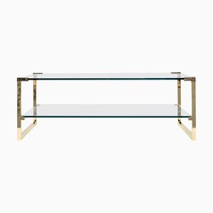 Pioneer T53d Brass & Glass Coffee Table by Peter Ghyczy