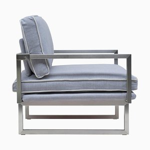 Urban Brad Gp01 Sessel mit mattem & grauem Edelstahlbezug von Peter Ghyczy