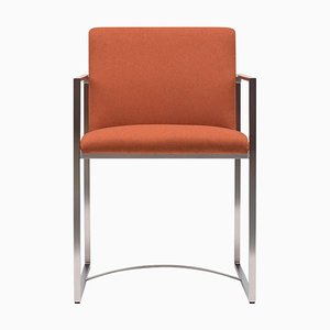 Urban Maia S06 Armchair with Stainless Steel Matte & Orange Fabric by Peter Ghyczy