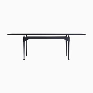 Mesa TL3 de madera teñida en negro y vidrio de Franco Albini para Cassina