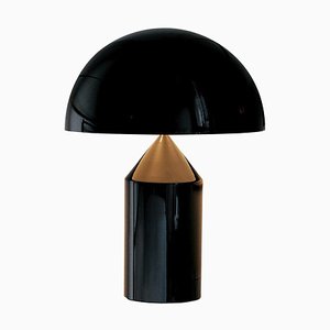 Large Atollo Black Metal Table Lamp by Vico Magistretti for Oluce