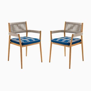 Dine Out Stühle aus Teak, Seil & Stoff von Rodolfo Dordoni für Cassina