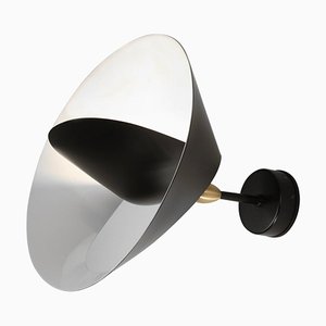 Schwarze Saturn Wandlampe von Serge Mouille