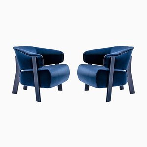 Set of Back-Wing Armchairs in Wood, Foam and Fabric by Patricia Urquiola for Cassina