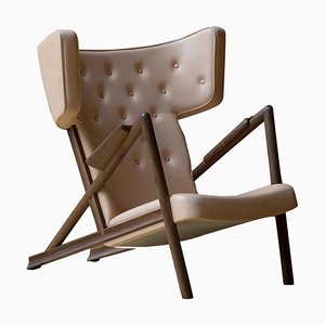 Grasshopper Armchair in Wood and Leather by Finn Juhl