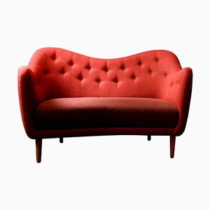 46 Sofa Couch aus Holz und Stoff von Finn Juhl