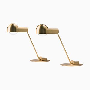 Domo Brass Table Lamps by Joe Colombo, Set of 2