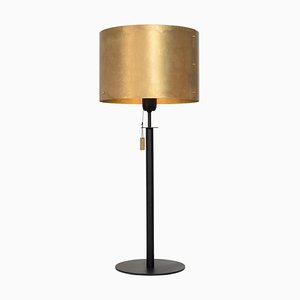 Svep Black Raw Brass Table Lamp from Konsthantverk