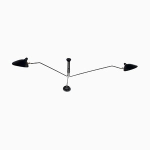 Mid-Century Modern Black Ceiling Lamp with Three Rotating Arms by Serge Mouille