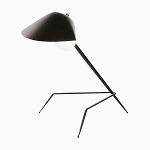 Mid-Century Modern Dreibein Lampe in Schwarz von Serge Mouille