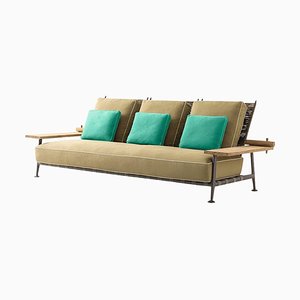 Fenc-E-Nature Outdoor Sofa aus Stahl, Teak & Stoff von Philippe Starck für Cassina