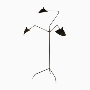 Black 3 Rotating Arms Floor Lamp by Serge Mouille