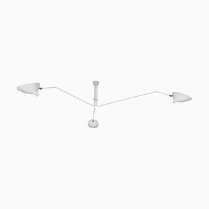 Lámpara de techo giratoria blanca de 3 brazos de Serge Mouille