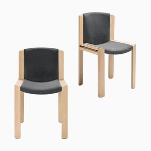 Stuhl aus 300 Holz und Kvadrat Stoff von Joe Colombo