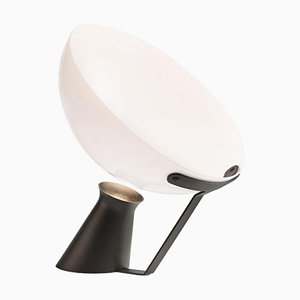 Lámpara de mesa Aida de aluminio y vidrio de Angelo Mangiarotti