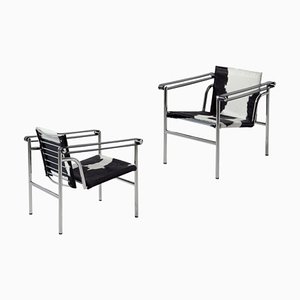 Lc1 Stühle von Le Corbusier, Pierre Jeanneret & Charlotte Perriand für Cassina, 2er Set