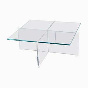 Tavolo basso Crossplex in policarbonato e vetro di Bodil Kjær