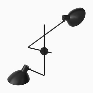Schwarze Vv Fifty Twin Wandlampe von Victorian Viganò für Astep