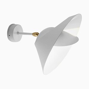 Weiße Mid-Century Modern Saturn Wandlampe von Serge Mouille