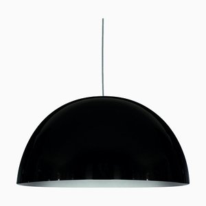 Large Sonora Black Suspension Lamp by Vico Magistretti for Oluce