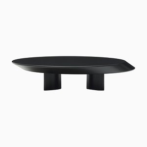 Accordo Low Table in Mat Black Lacquered Wood by Charlotte Perriand for Cassina