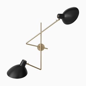 Vv Fifty Twin Black Wall Lamp by Victorian Viganò for Astep