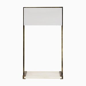 Table Lamp Urban Tom Mw10 Brass Aged / White Marble by Peter Ghyczy
