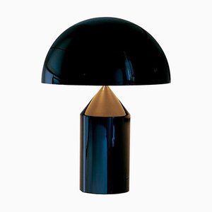Petite Lampe de Bureau Atollo en Métal Noir par Vico Magistretti pour Oluce
