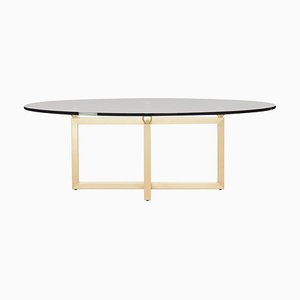 Coffee Table Pivot Liam T48 Brass Matt / Clear Glass by Peter Ghyczy