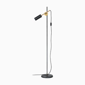 Lámpara de pie Spell de latón negro de Johan Carpner para Konsthantverk