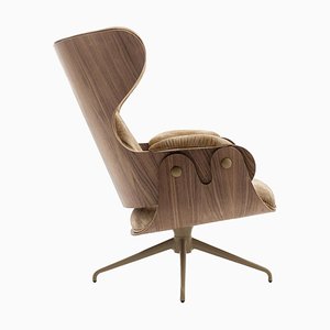 Plywood, Walnut & Leather Armchair by Jaime Hayon