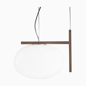 Alba Soto Suspension Lamp with One Bronze Arm by Mariana Pellegrino for Oluce