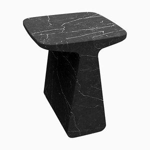 Table Basse Sculpturale Pura en Marbre Marquina Noir par Adolfo Abejon