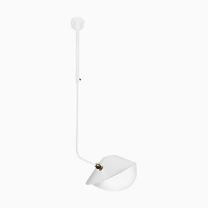 White Curved Bibliothèque Ceiling Lamp by Serge Mouille