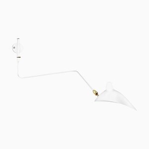 Weiße One One Rotating Curved Arm Wandlampe von Serge Mouille