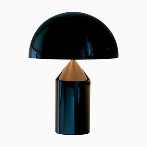 Lámpara de mesa Atollo mediana de metal negro de para Oluce