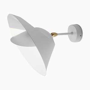 Weiße Saturn Wandlampe von Serge Mouille