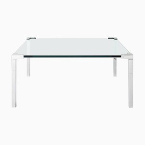 Table Pioneer T55 Aluminium / Steel / Clear Glass by Peter Ghyczy