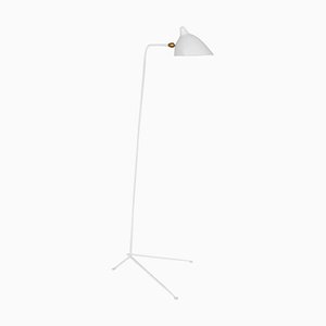 White One-Arm Standing Lamp by Serge Mouille