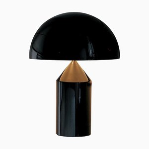 Große Atollo Tischlampe aus schwarzem Metall von Vico Magistretti für Oluce