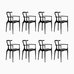 Set of 8 Black Gaulino Chairs Chair by Oscar Tusquets