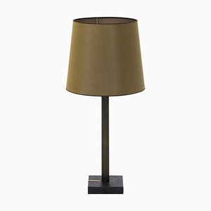 Urban Mw08 Brass Patinated, Stone & Silk Bronze Floor Lamp by Peter Ghyczy