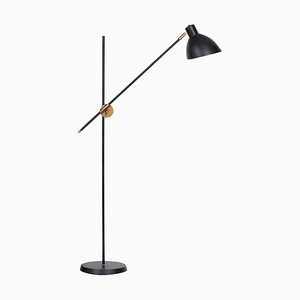 Kh # 1 Black Raw Brass Floor Lamp from Konsthantverk