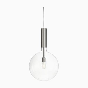 Rosdala Large Iron Clear Glass Ceiling Lamp by Sabina Grubbeson for Konsthantverk