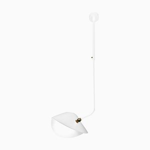 White Curved Bibliothèque Ceiling Lamp by Serge Mouille
