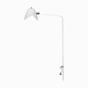 Lampe de Bureau Simple Agrafée Blanche par Serge Mouille