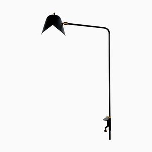 Lampe de Bureau Simple Agrafée Noire par Serge Mouille