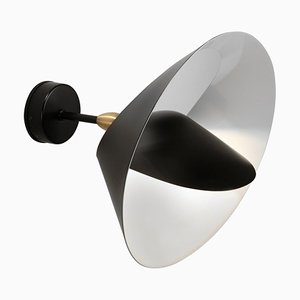 Schwarze Saturn Wandlampe von Serge Mouille